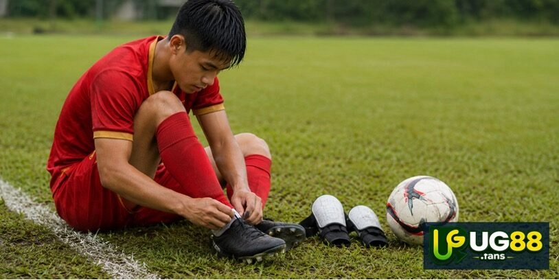 Giày đúng loại đinh và đồ bảo hộ phù hợp giúp tăng độ bám, giảm rủi ro trên sân cỏ ẩm